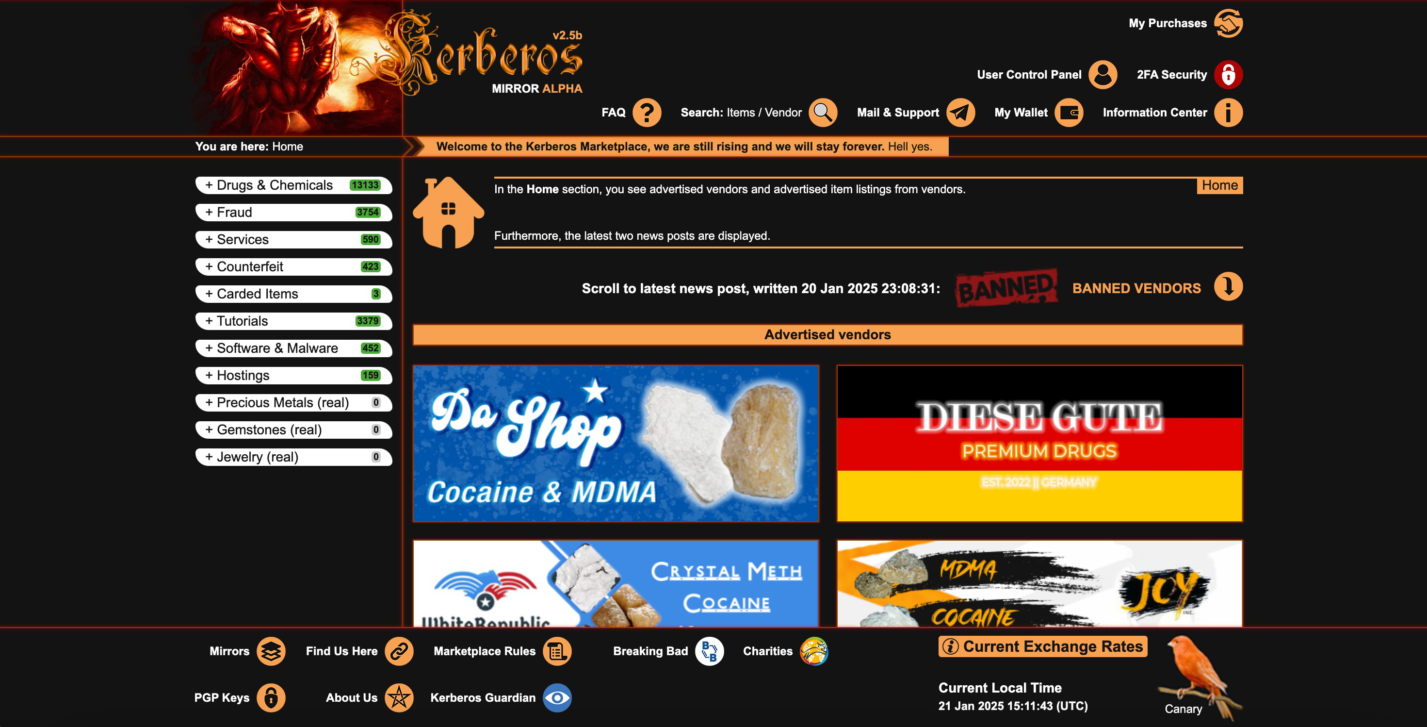 Kerberos market - register